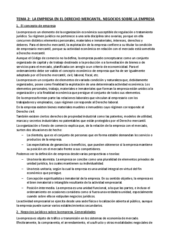 Miniatura del documento Tema 2. LA EMPRESA EN EL DERECHO MERCANTIL. NEGOCIOS SOBRE LA EMPRESA.pdf