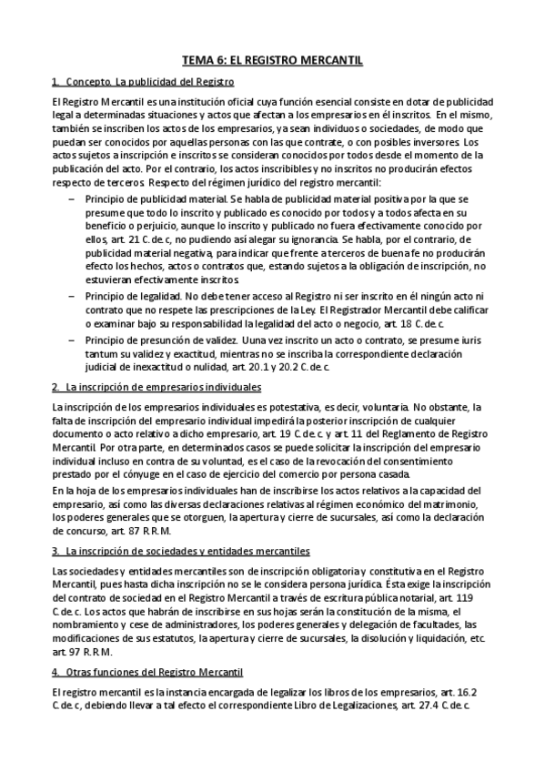 Miniatura del documento Tema 6. EL REGISTRO MERCANTIL.pdf