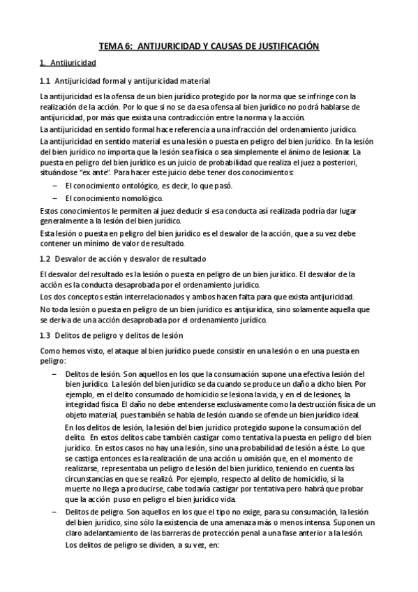 Miniatura del documento Tema 6. ANTIJURICIDAD Y CAUSAS DE JUSTIFICACIÓN.pdf
