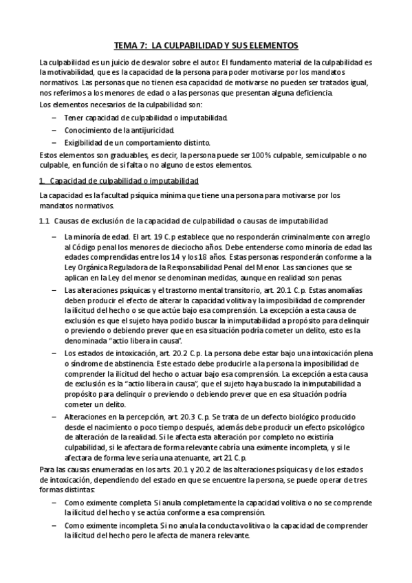 Miniatura del documento Tema 7. LA CULPABILIDAD Y SUS ELEMENTOS.pdf