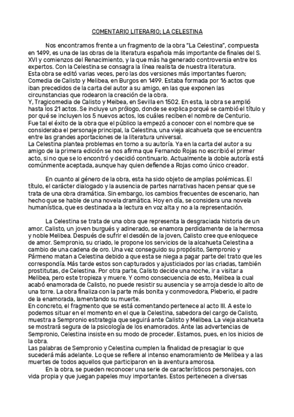 Miniatura del documento Comentario-literario-La-Celestina.pdf