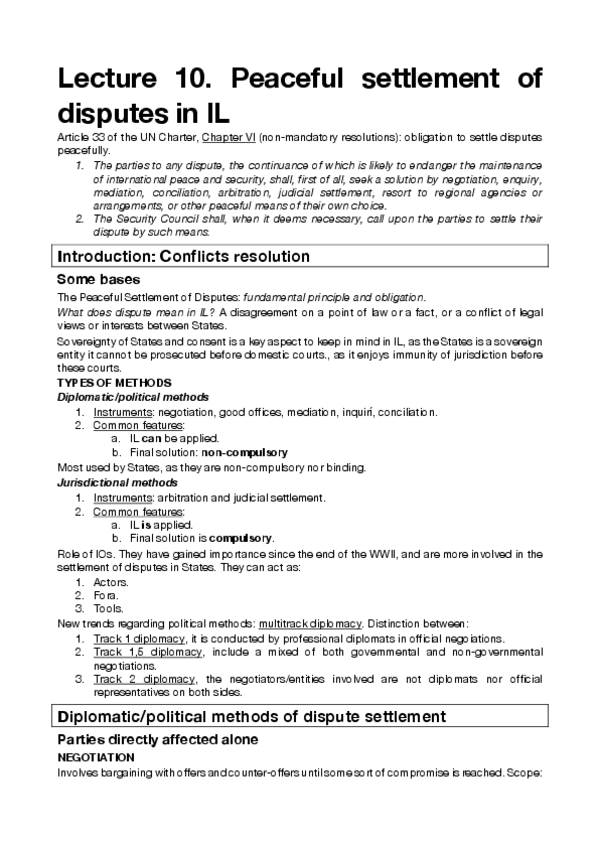 Miniatura del documento Lecture 10. Settlement of disputes.pdf