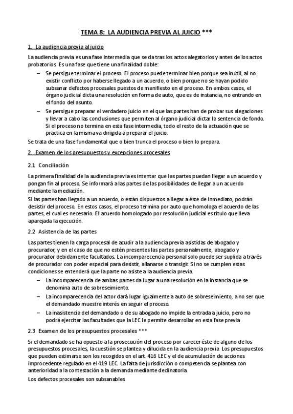 Miniatura del documento Tema 8. LA AUDIENCIA PREVIA AL JUICIO.pdf