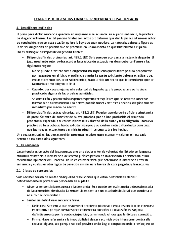 Miniatura del documento Tema 13. DILIGENCIAS FINALES. SENTENCIA Y COSA JUZGADA.pdf