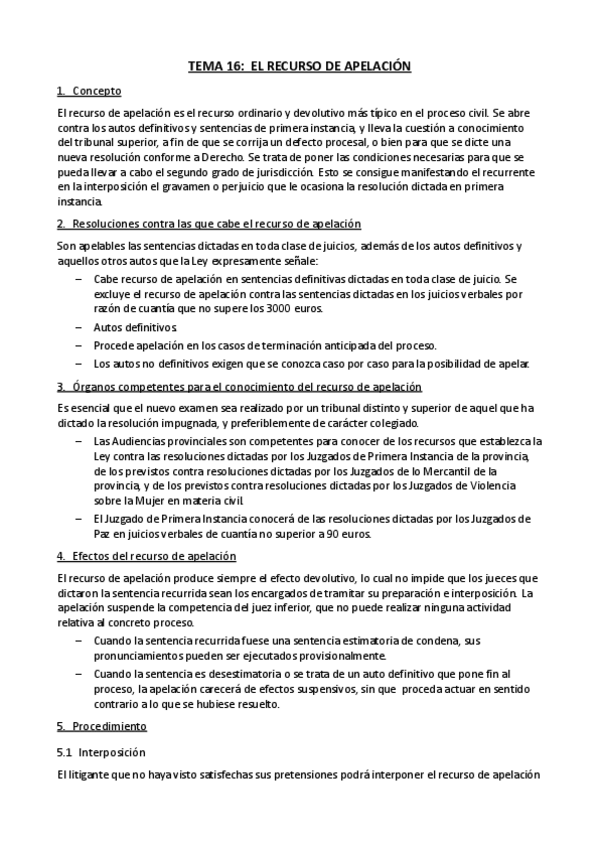 Miniatura del documento Tema 16. EL RECURSO DE APELACIÓN.pdf