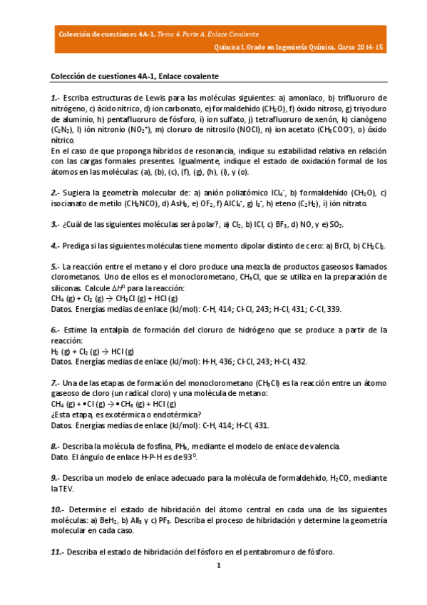 Miniatura del documento Q1-IQ 2014-15 Tema 4 Parte A Cuestiones 4A-1 Enlace Covalente.pdf