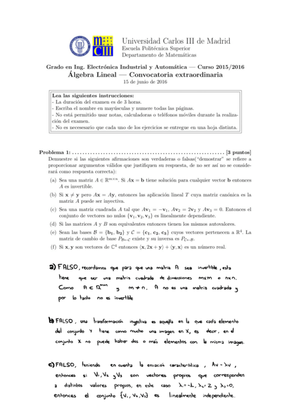 Miniatura del documento Algebra-Lineal-EXAMEN-2016-Resuelto-y-Explicado.pdf