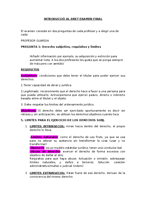 Miniatura del documento INTRODUCCIÓ AL DRET EXAMEN FINAL.docx