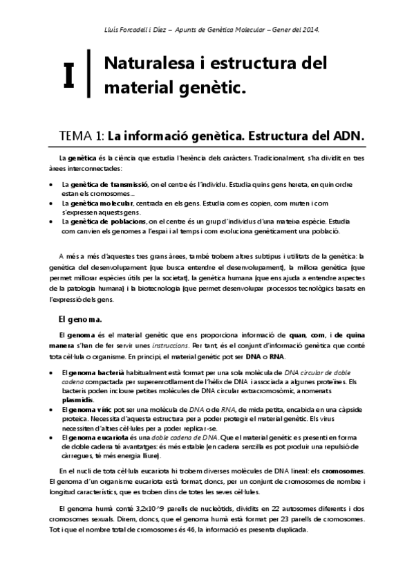 Miniatura del documento Bloc 1 - Naturalesa i estructura del material genètic.pdf