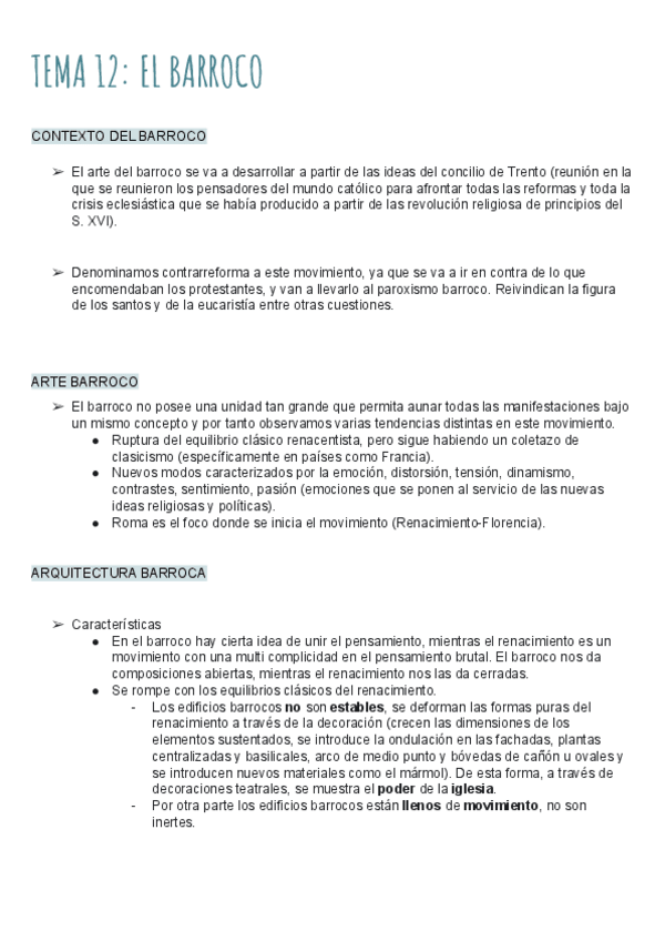 Miniatura del documento TEMA 12 - EL BARROCO