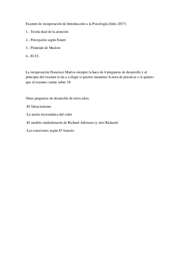 Miniatura del documento Examen de recuperación de Introducción a la Psicología.docx