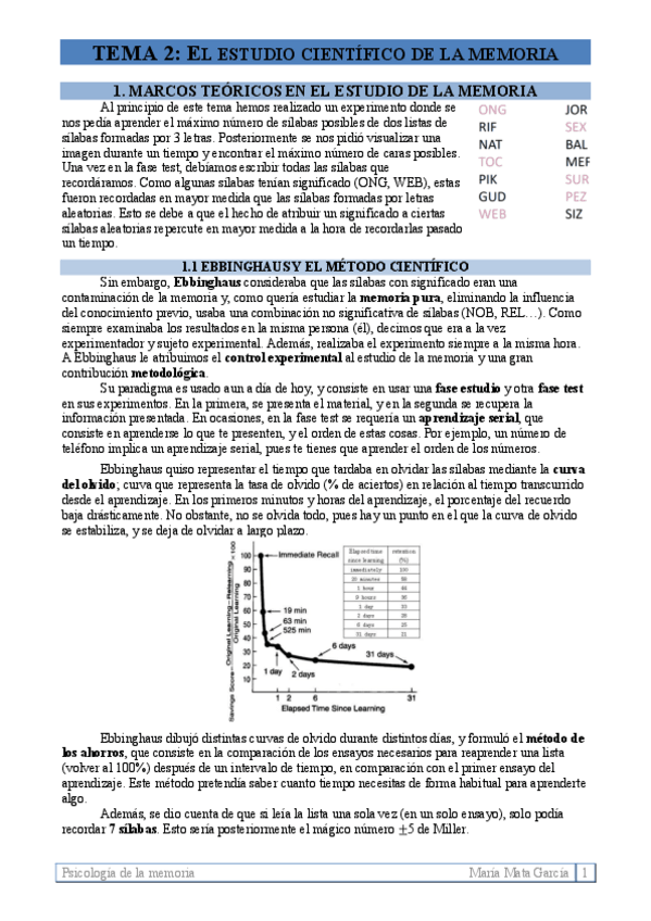 Miniatura del documento TEMA 2. Estudio de la memoria