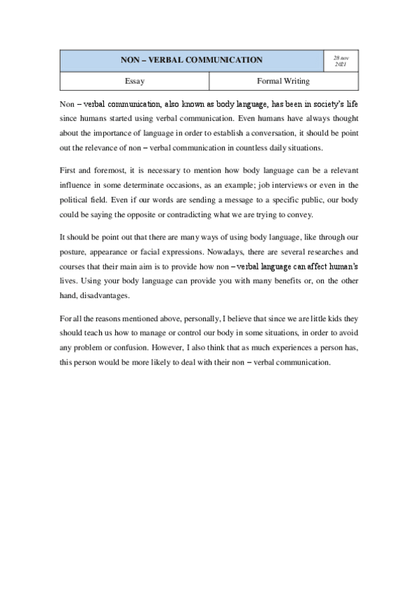 Miniatura del documento Essay-Non-verbal-communication.pdf