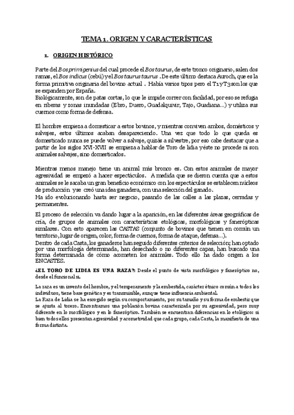 Miniatura del documento Apuntes completos Toro de Lidia