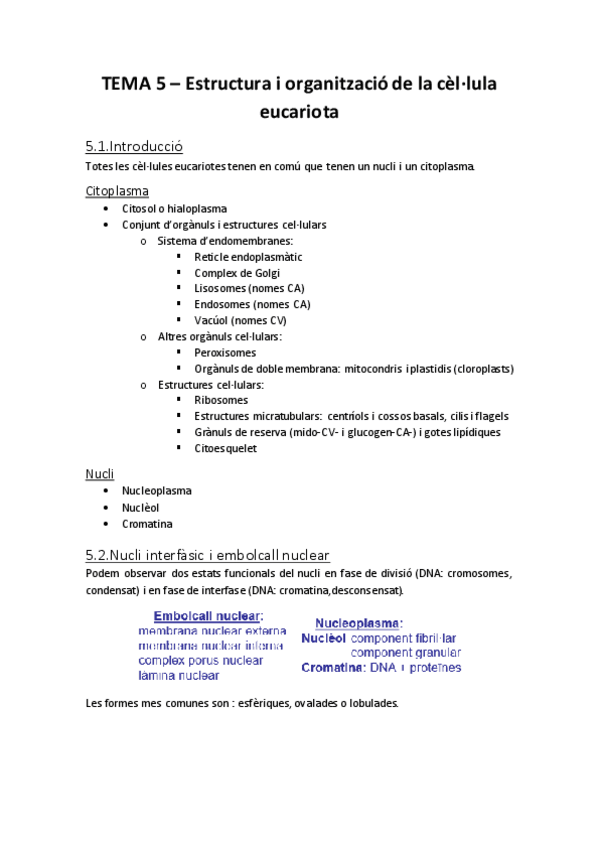 Miniatura del documento Biologia TEMA 5 - Eucariota.pdf