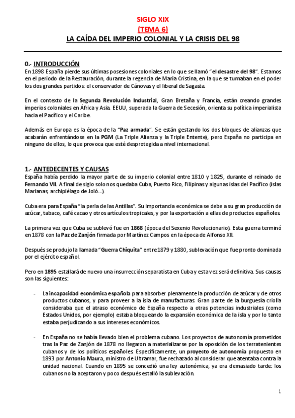 Miniatura del documento TEMA 6- Desastre del 98