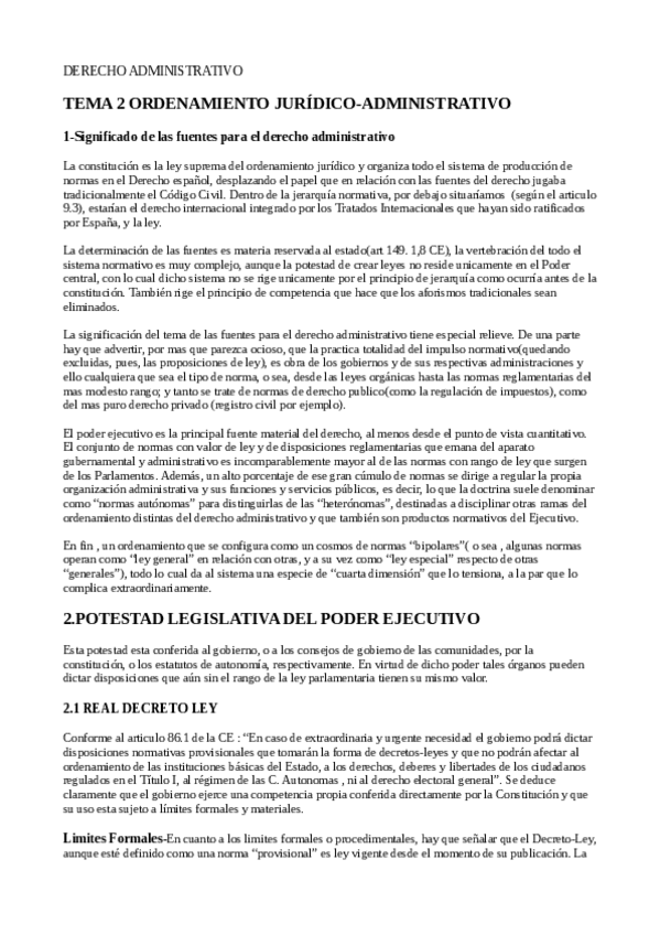 Miniatura del documento Derecho Publico. TEMA 2 ORDENAMIENTO JURÍDICO-ADMINISTRATIVO.pdf