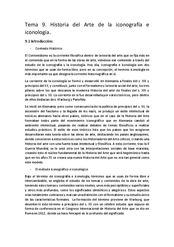 Miniatura del documento Tema 9 Historia del Arte de la iconografía e iconología.pdf