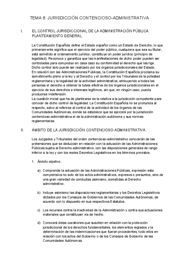 Miniatura del documento Tema 8 - JURISDICCIÓN CONTENCIOSO-ADMINISTRATIVA.pdf