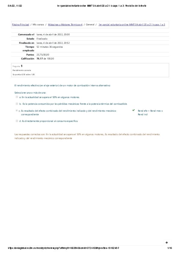 Miniatura del documento 1er Examen Parcial - Motores 2022