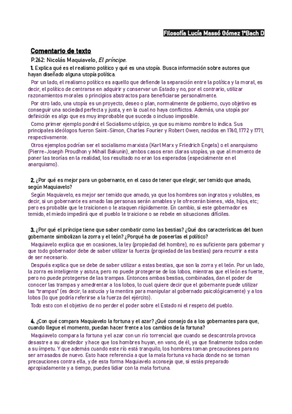 Miniatura del documento Comentario de texto P.262: Nicolás Maquiavelo, El príncipe..pdf