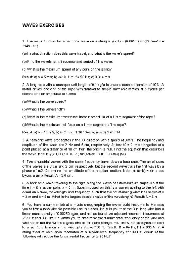 Miniatura del documento Exercise sheet