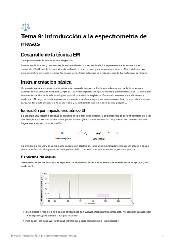 Miniatura del documento Tema9Introduccinalaespectrometrademasas.pdf