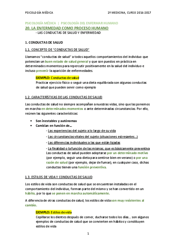 Miniatura del documento TEMA 20 - LA ENFERMEDAD COMO PROCESO HUMANO. Las conductas de salud y enfermedad.pdf