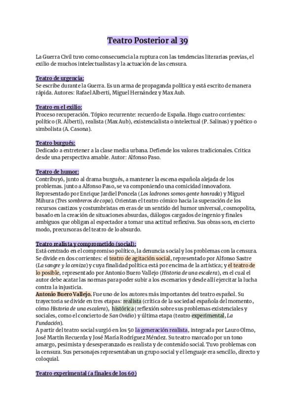 Miniatura del documento Teatro Posterior al 39