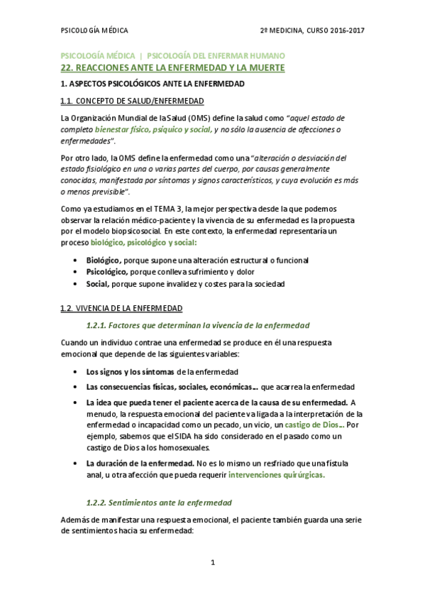 Miniatura del documento TEMA 22 - REACCIONES ANTE LA ENFERMEDAD Y LA MUERTE.pdf