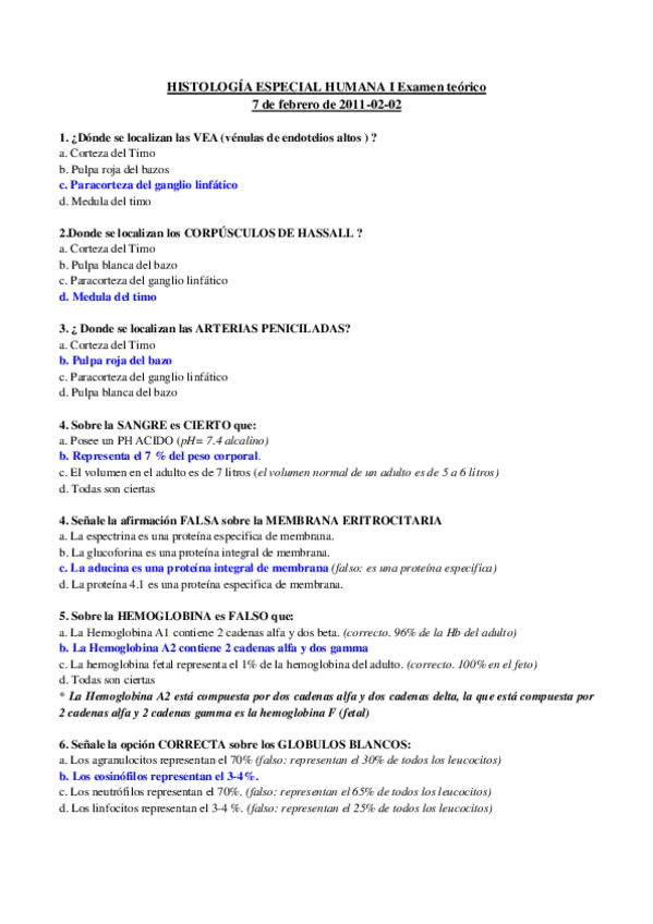 Miniatura del documento Examen teórico de Histología Especial Humana I - 7 de febrero de 2011.pdf
