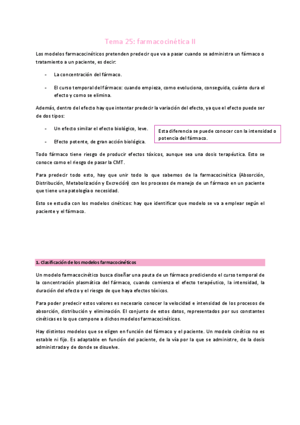 Miniatura del documento Tema 25. Farmacocinética II