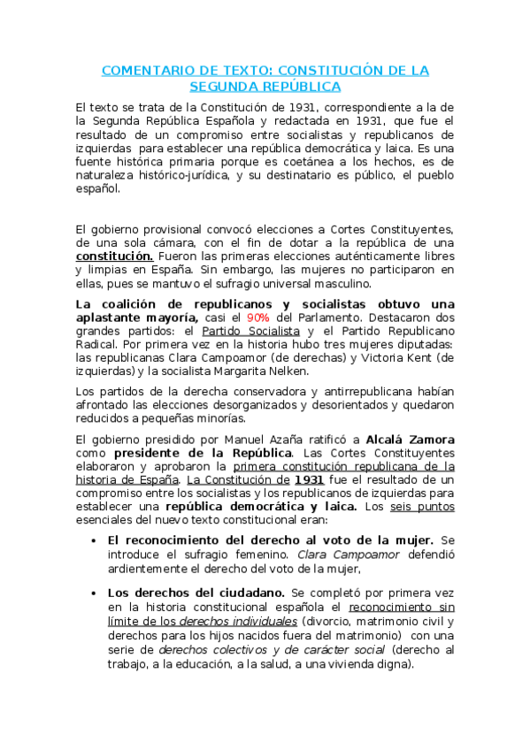 Miniatura del documento Comentario La Constitucion de 1931.docx