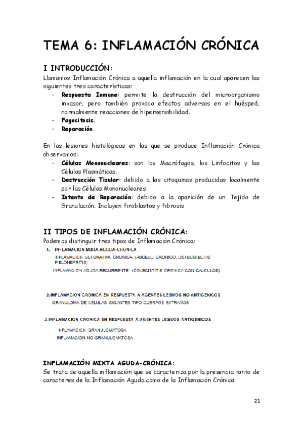Miniatura del documento Tema 6 Anatomía Patológica - Inflamación Crónica.pdf