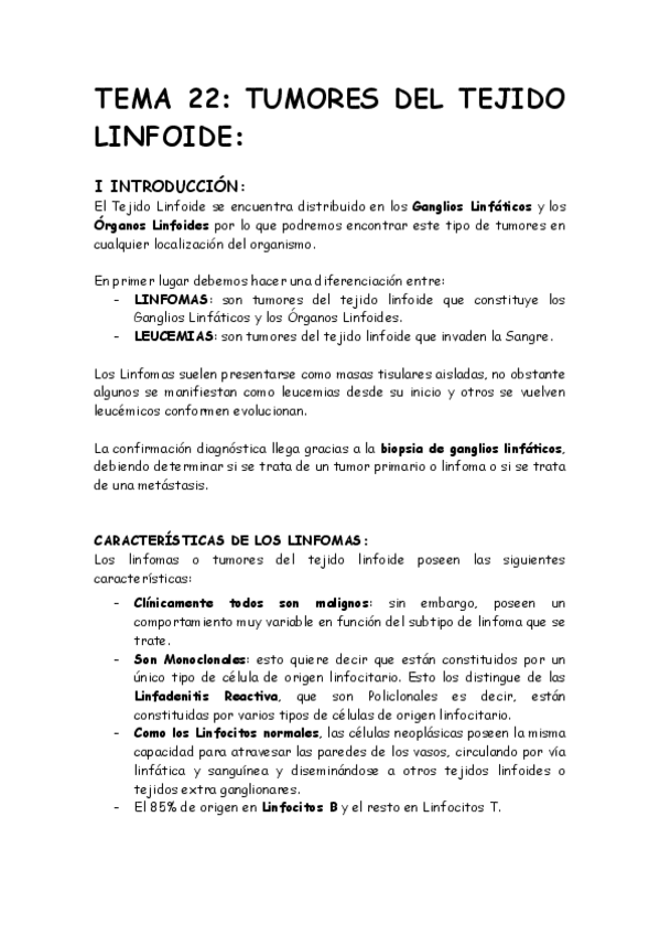 Miniatura del documento Tema 22 Anatomía Patológica - Tumores del Tejido Linfoide.pdf