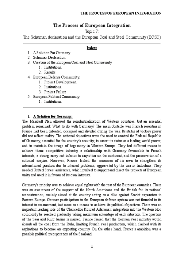 Miniatura del documento Topic-7-The-Schuman-declaration-and-the-European-Coal-and-Steel-Community-ECSC.pdf