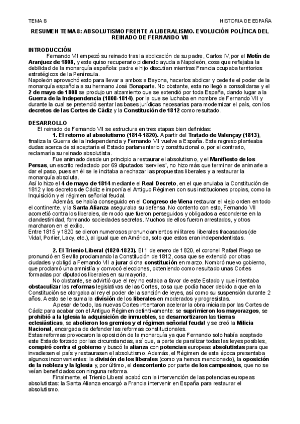 Miniatura del documento Tema-8-Evolucion-politica-reinado-Fernando-VII.pdf
