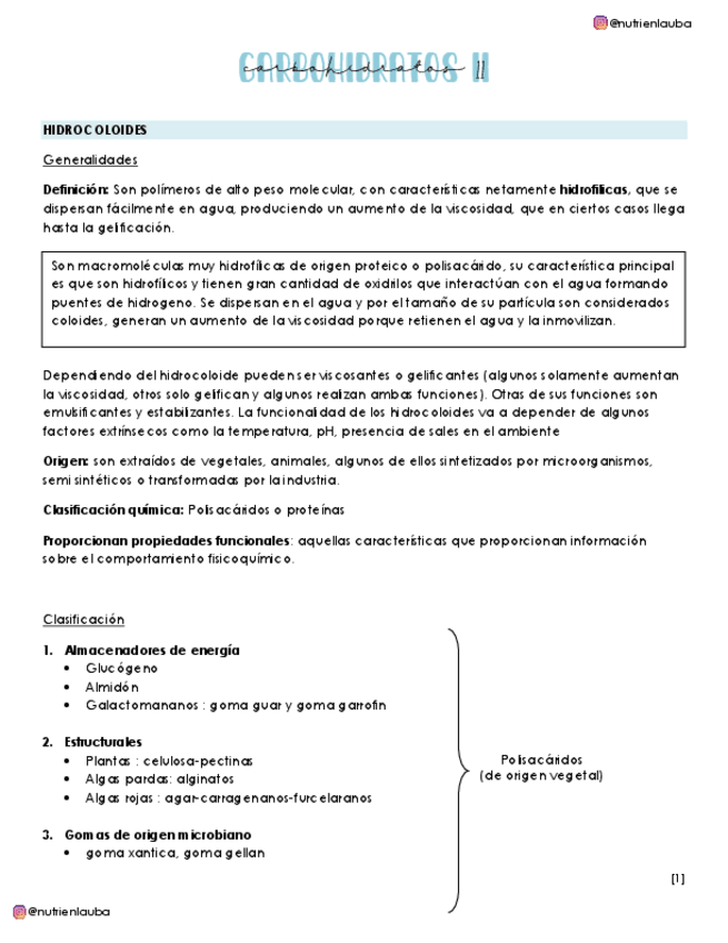 Miniatura del documento Clase 8. Hidrocoloides y almidon