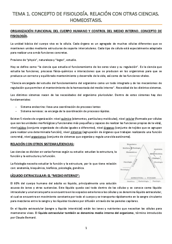 Miniatura del documento TEMA 1. Concepto de fisiología. Relación con otras ciencias. Homeostasis.pdf