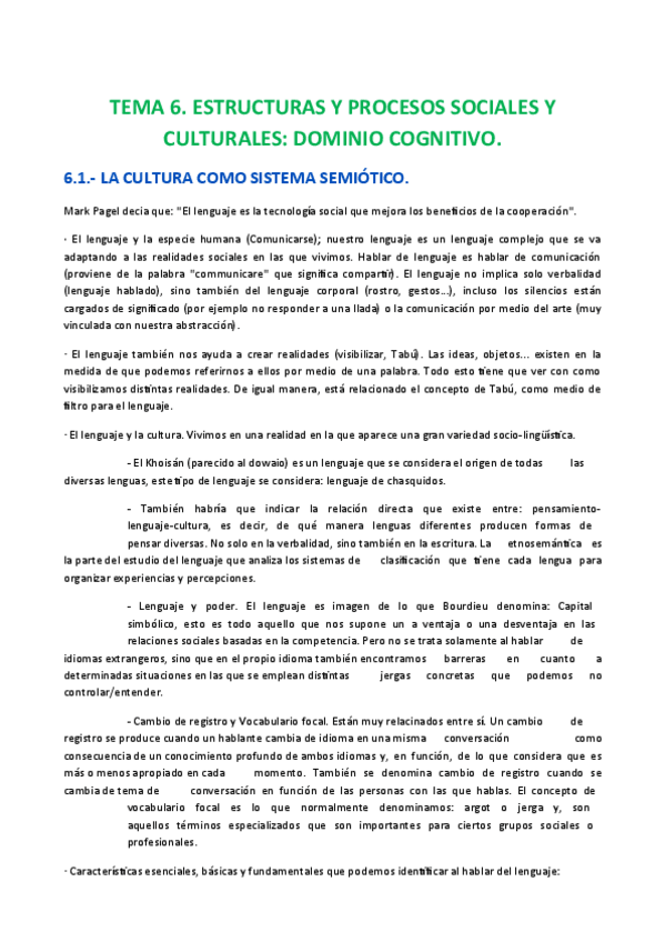 Miniatura del documento TEMA 6. Estructuras y procesos sociales y culturales; dominio cognitivo..pdf