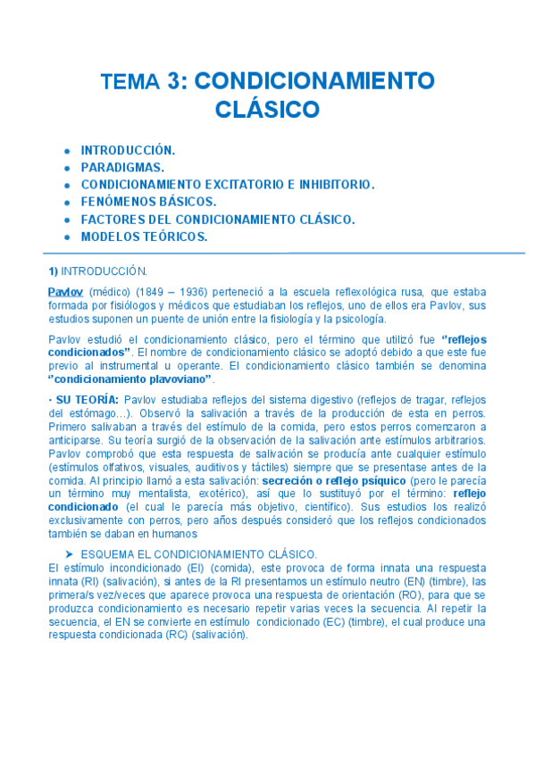 Miniatura del documento TEMA 3. Condicionamiento clásico..pdf