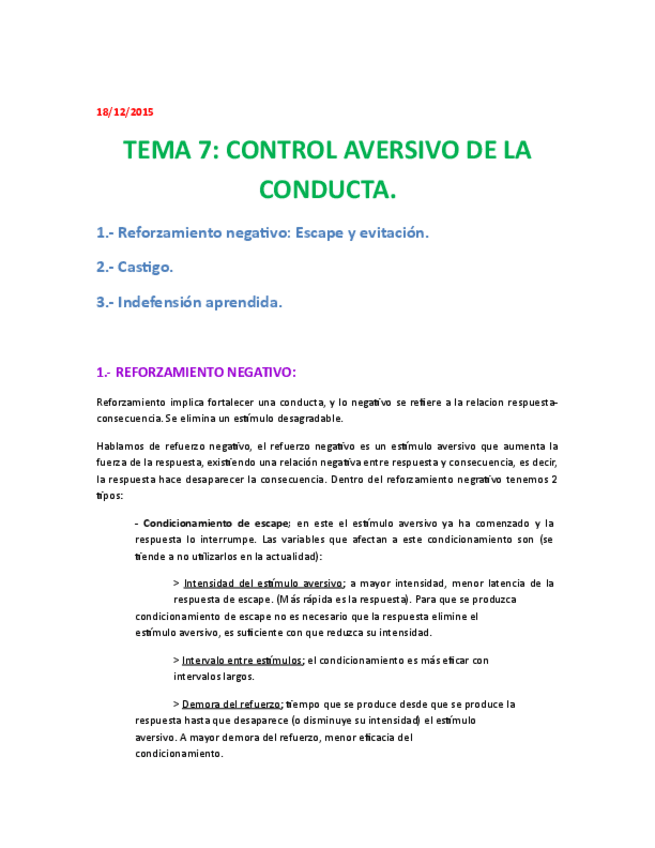 Miniatura del documento Tema 7. Control aversivo de la conducta..pdf