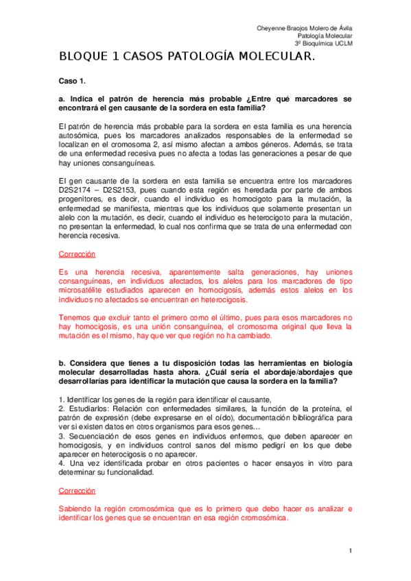 Miniatura del documento BLOQUE 1 CASOS PATOLOGÍA MOLECULAR.docx