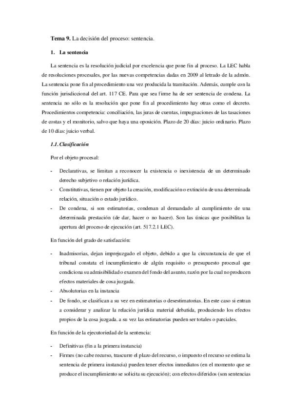 Miniatura del documento Tema 9. La decisión del proceso sentencia.pdf