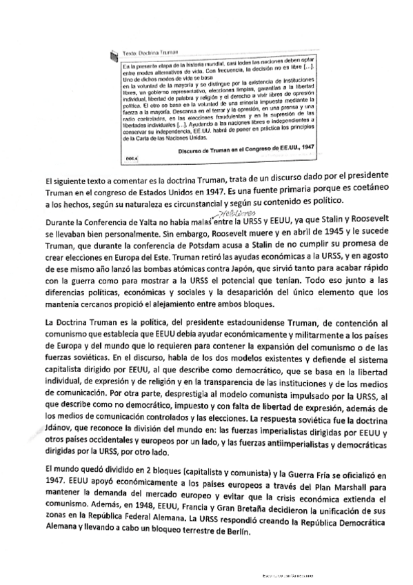 Miniatura del documento Comentario-doctrina-Truman-tema-12-Guerra-Fria.pdf
