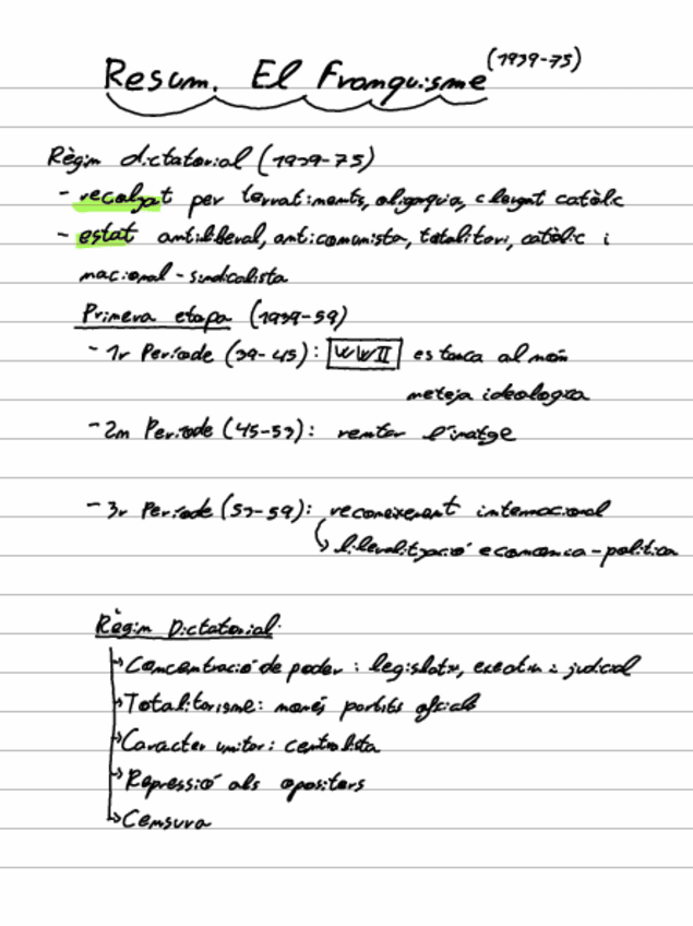 Miniatura del documento Resum 1ª part del Franquisme (1939-59)