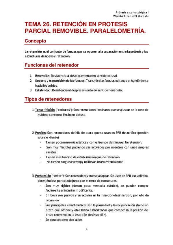 Miniatura del documento Tema 26- Retencion en protesis parcial removible. Paralelometría.pdf