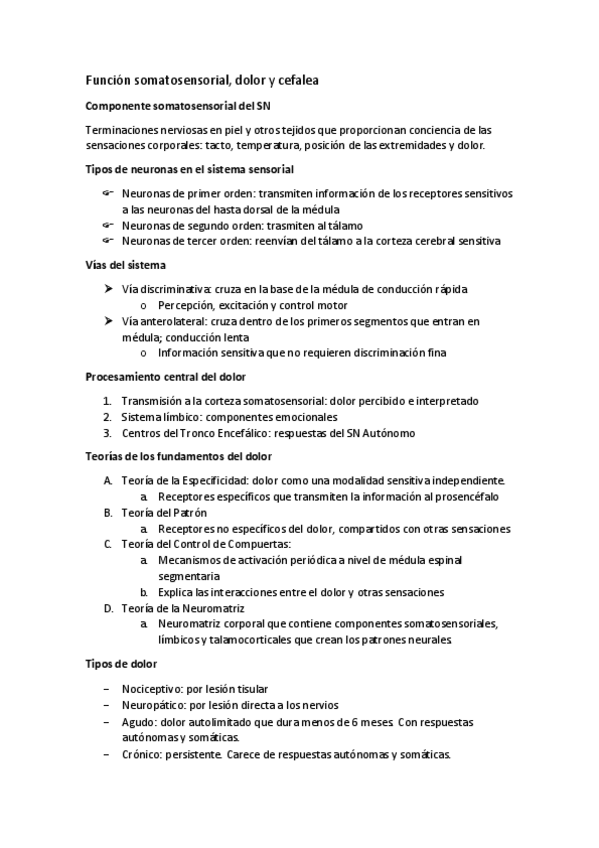 Miniatura del documento Función somatosensorial dolor y cefalea.pdf