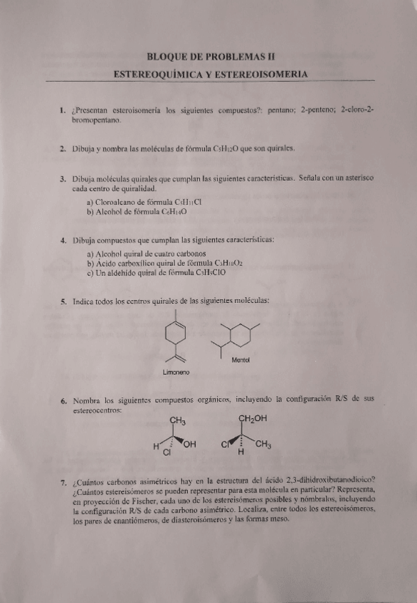 Miniatura del documento Ejercicios-Estereoquimica-y-Estereoisomeria.pdf