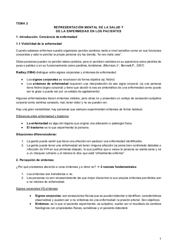Miniatura del documento Tema 2. Representación mental enfermedad